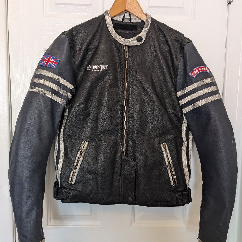 Triumph Ladies Retro Racer/Motorcycle/Scooter Leather Jacket